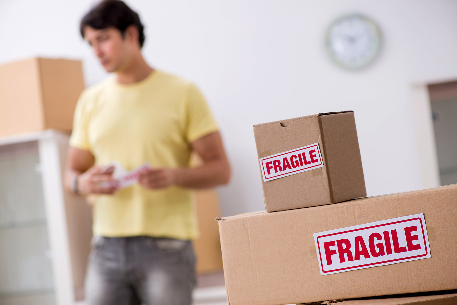 Foam Lined Boxes - Man moving house