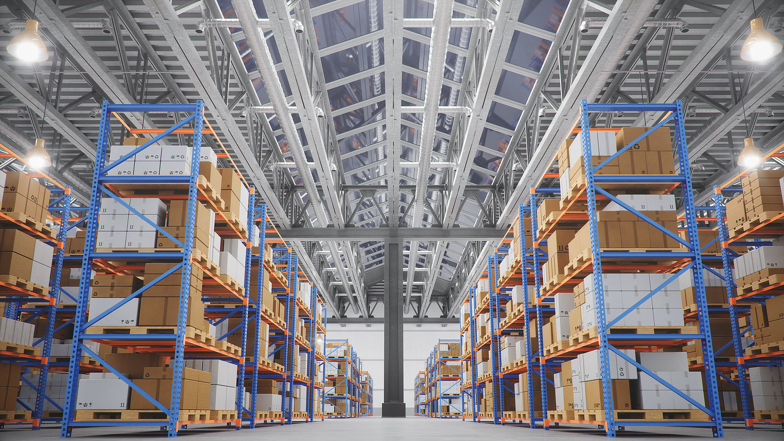 Packaging filler - Warehouse with cardboard boxes