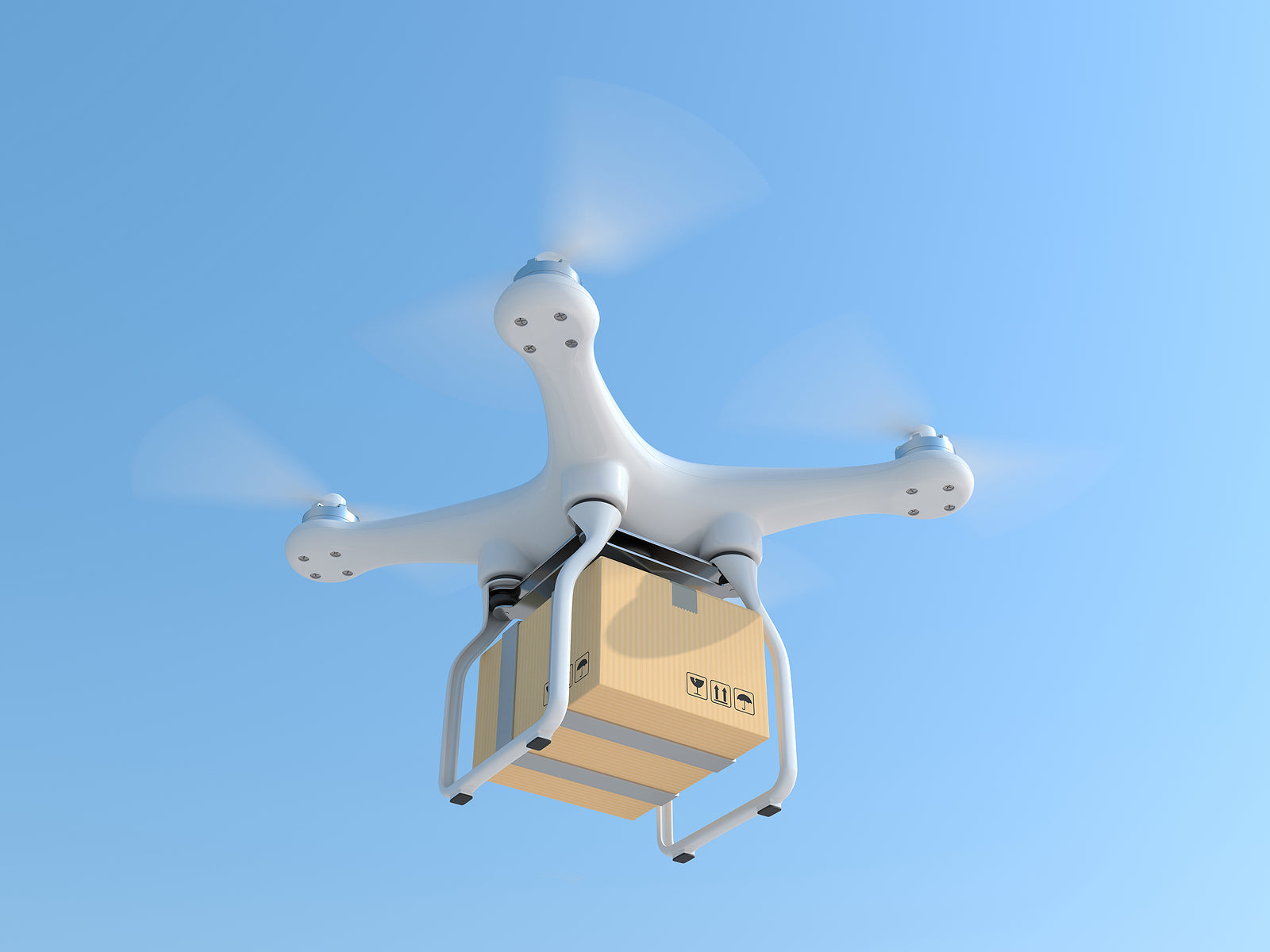 custom cardboard boxes - Drone quadcopter carrying mail box