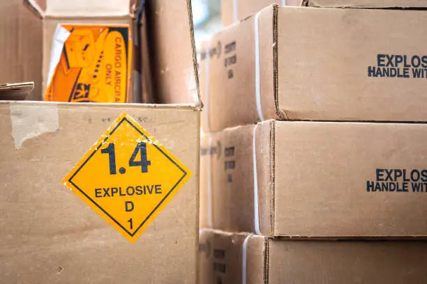postal packaging - Explosive triangle placard sign
