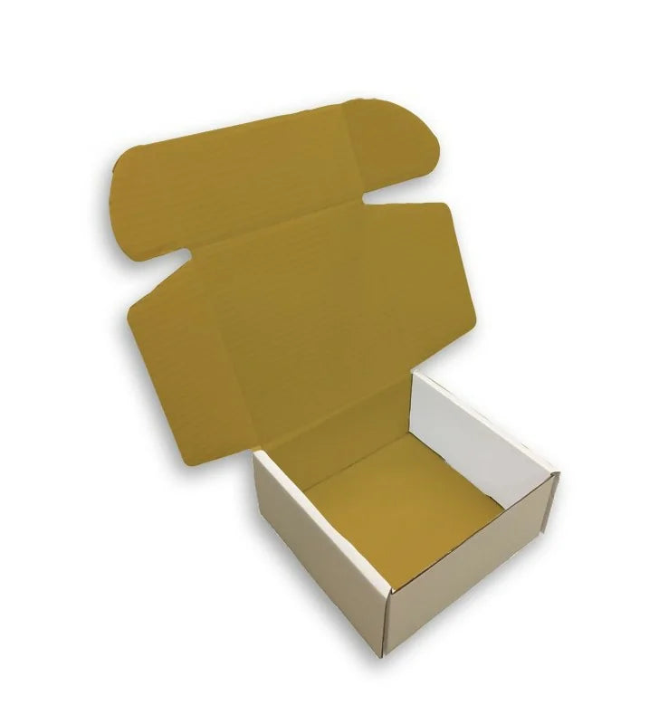 Gold mailing box reversed