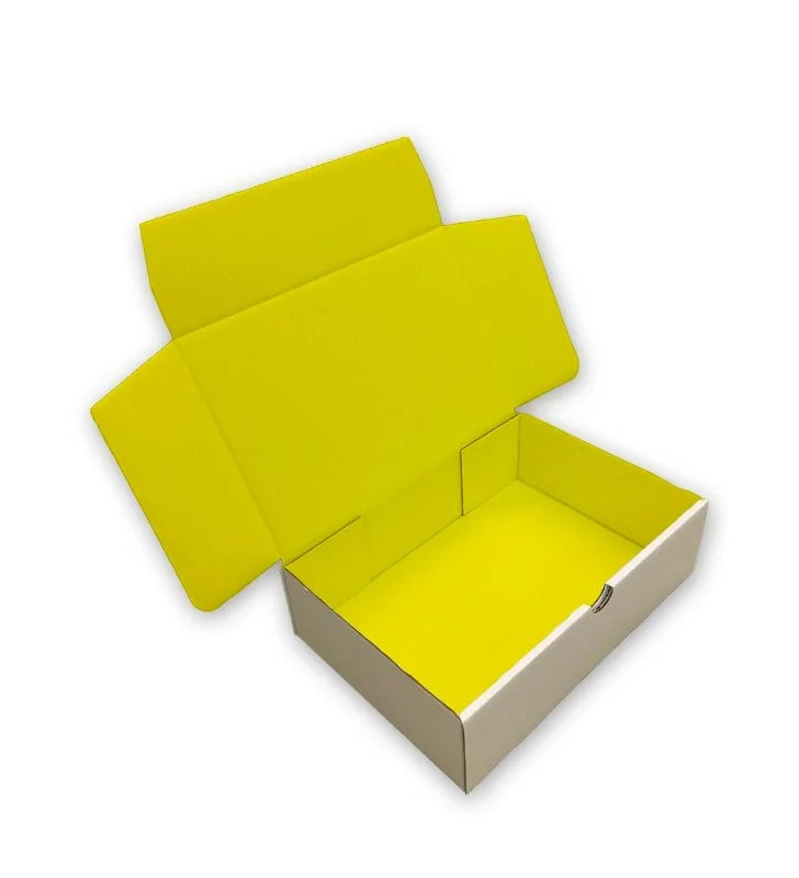 Yellow mailing box reversed