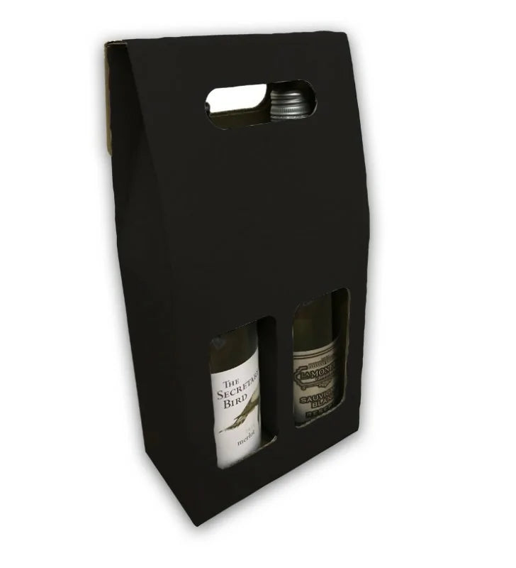 Black wine bottle box