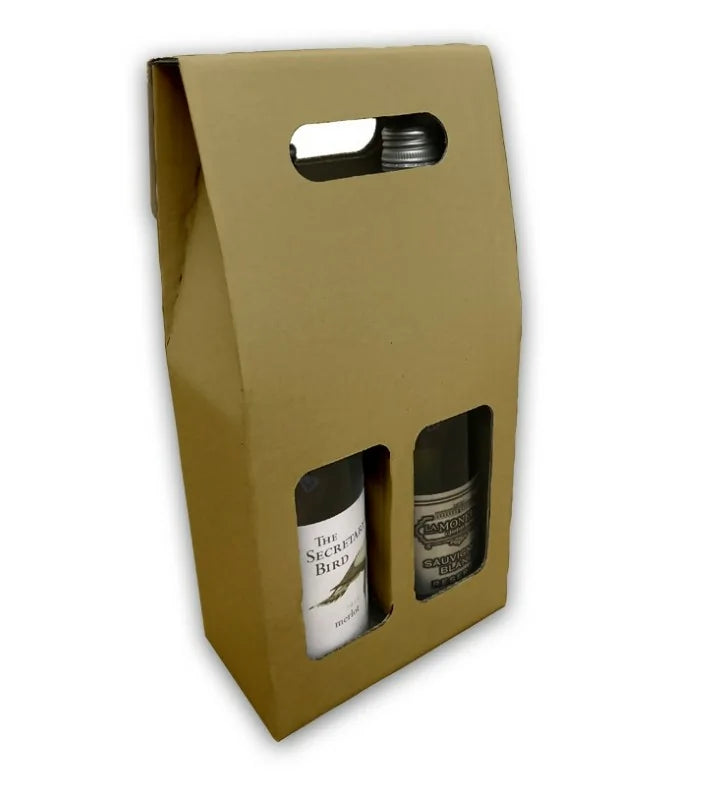 Brown wine bottle box