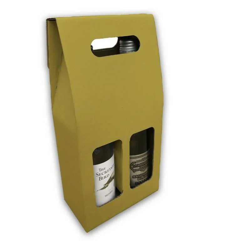Gold wine bottle box