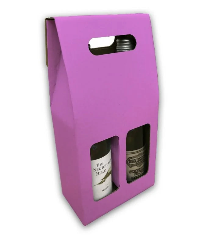 Pink wine bottle box