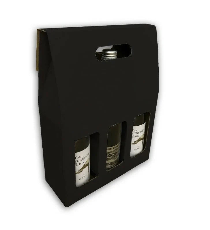 Black wine bottle box