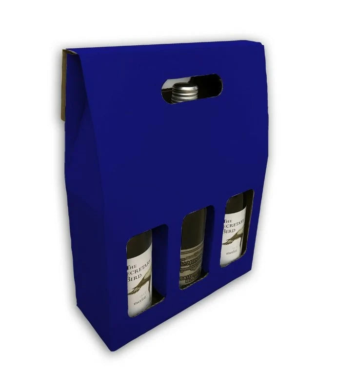 Blue wine bottle box
