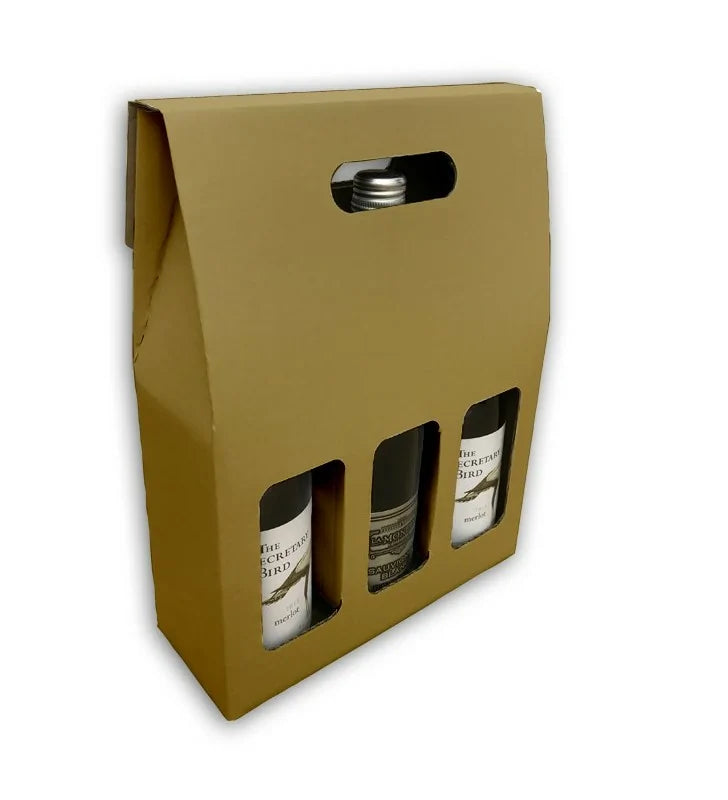 Brown wine bottle box