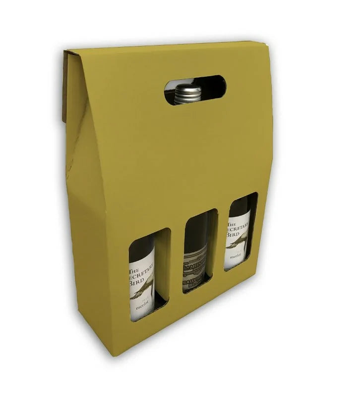 Gold wine bottle box
