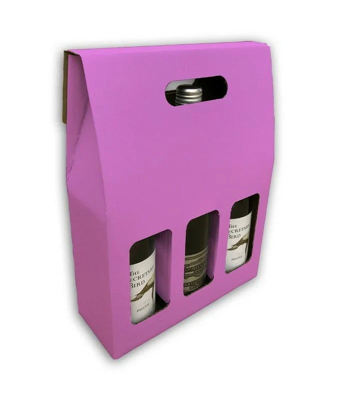 Pink wine bottle box