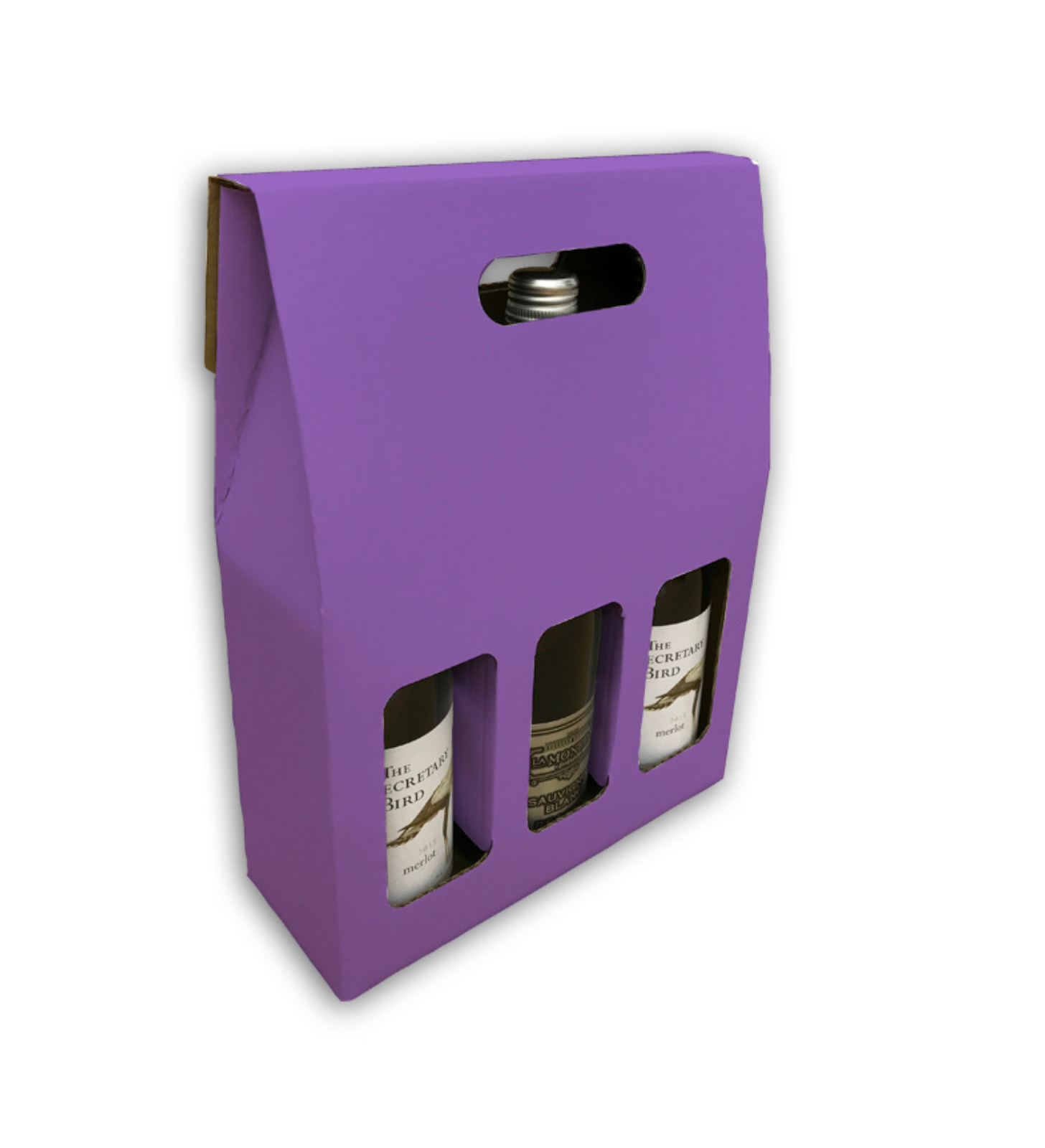Purple wine bottle box
