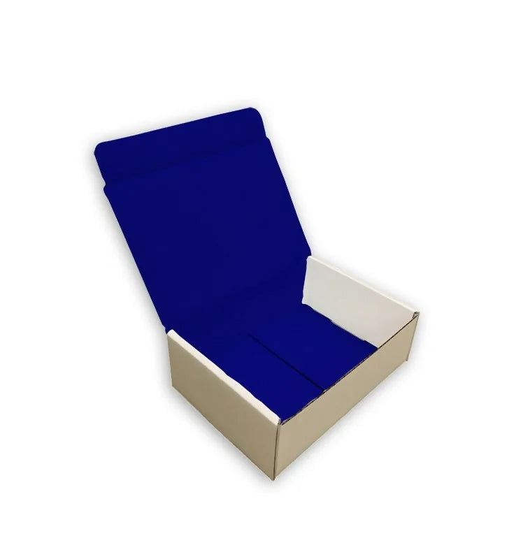 Dark blue mailing box reversed