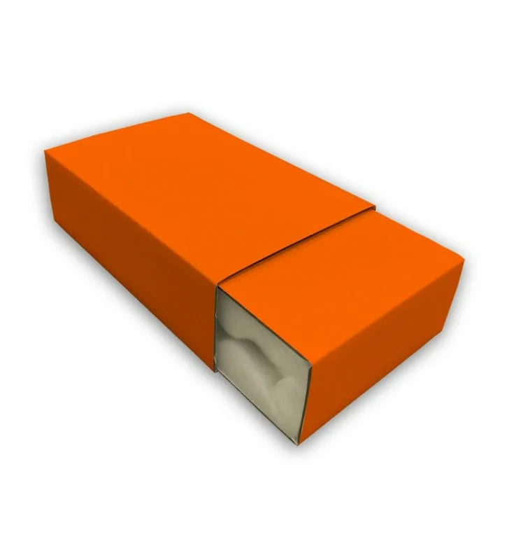 Orange foam lined slider packaging