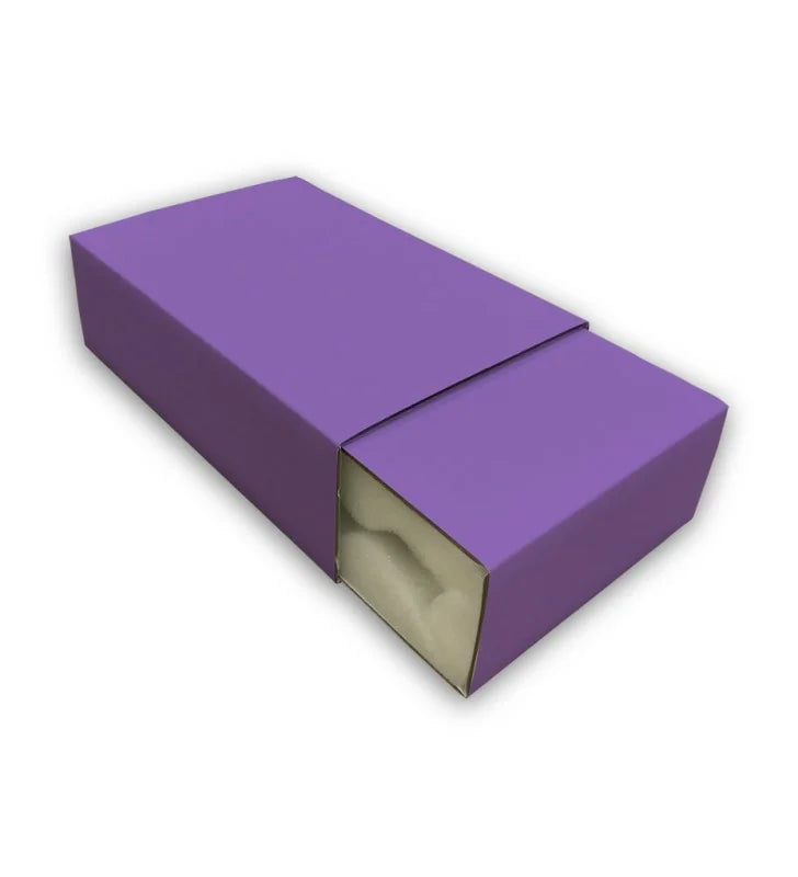 Purple foam lined slider packaging