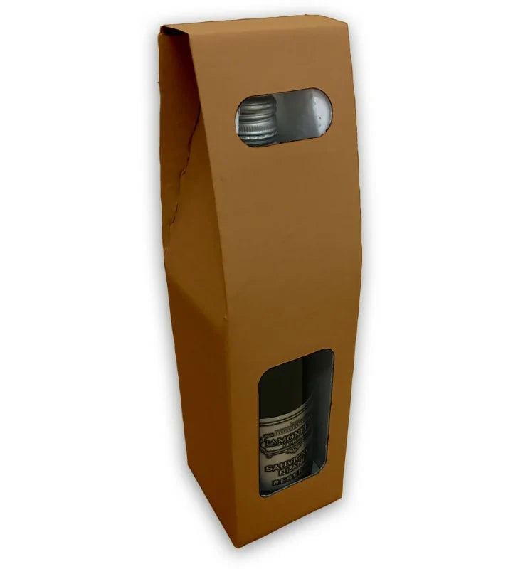 Brown wine bottle box