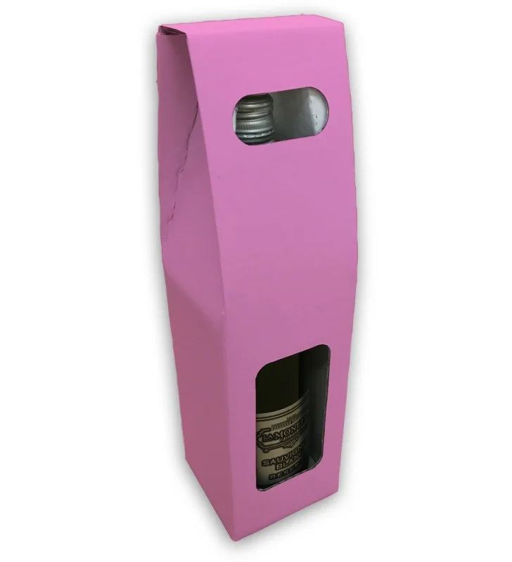 Pink wine bottle box