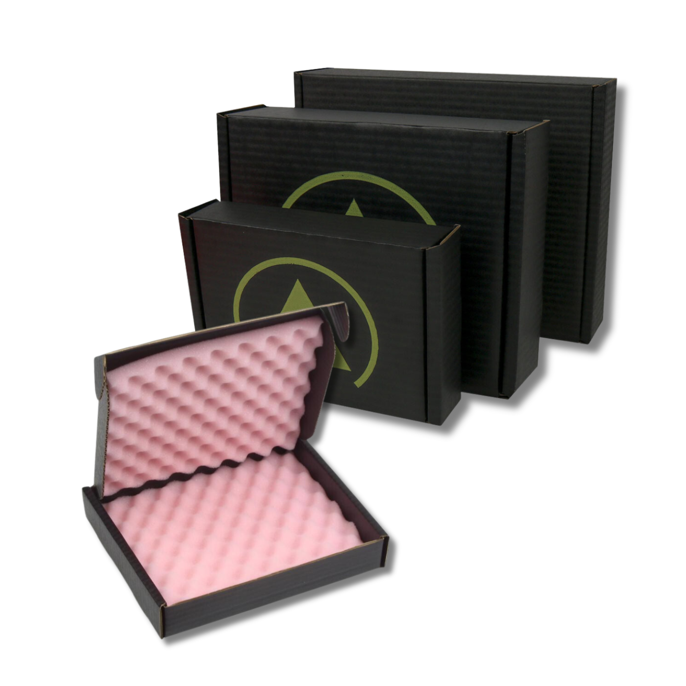 Black Antistatic Transit Boxes with ESD foam (Pack Of 10)