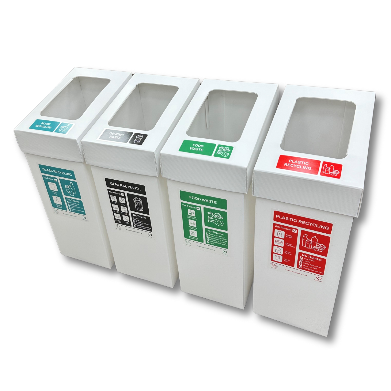 Correx® Large Recycling Bin (Set of 4 Bins)