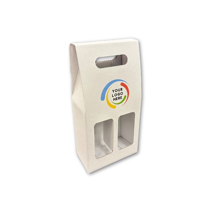 Custom Printed Wine Presentation Carriers - White