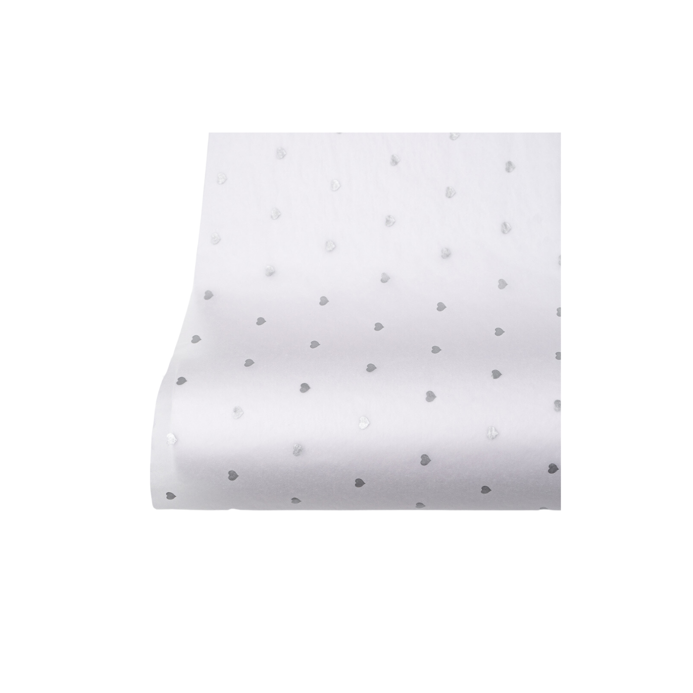 Hearts Silver on White Tissue Paper