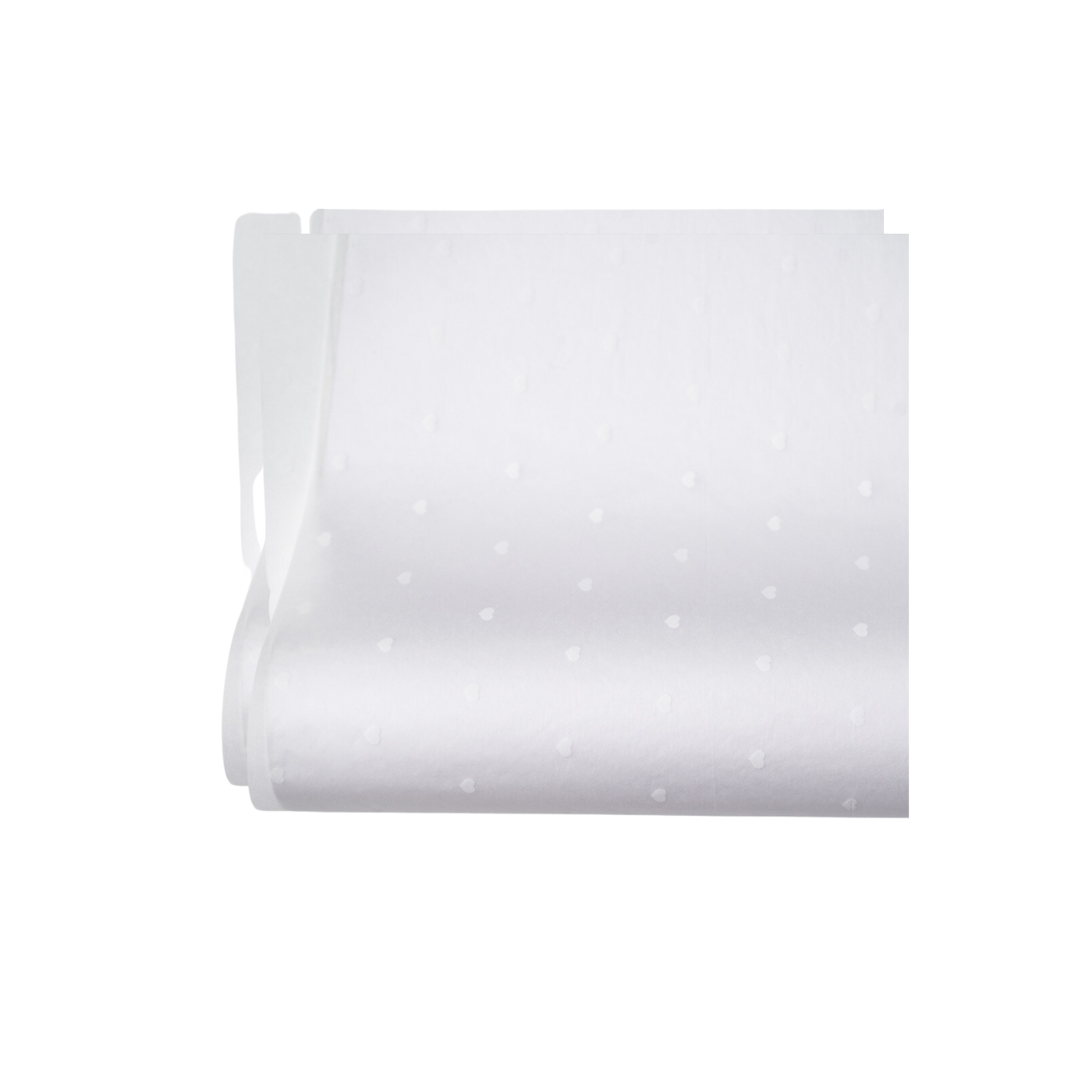 Hearts White on White Tissue Paper
