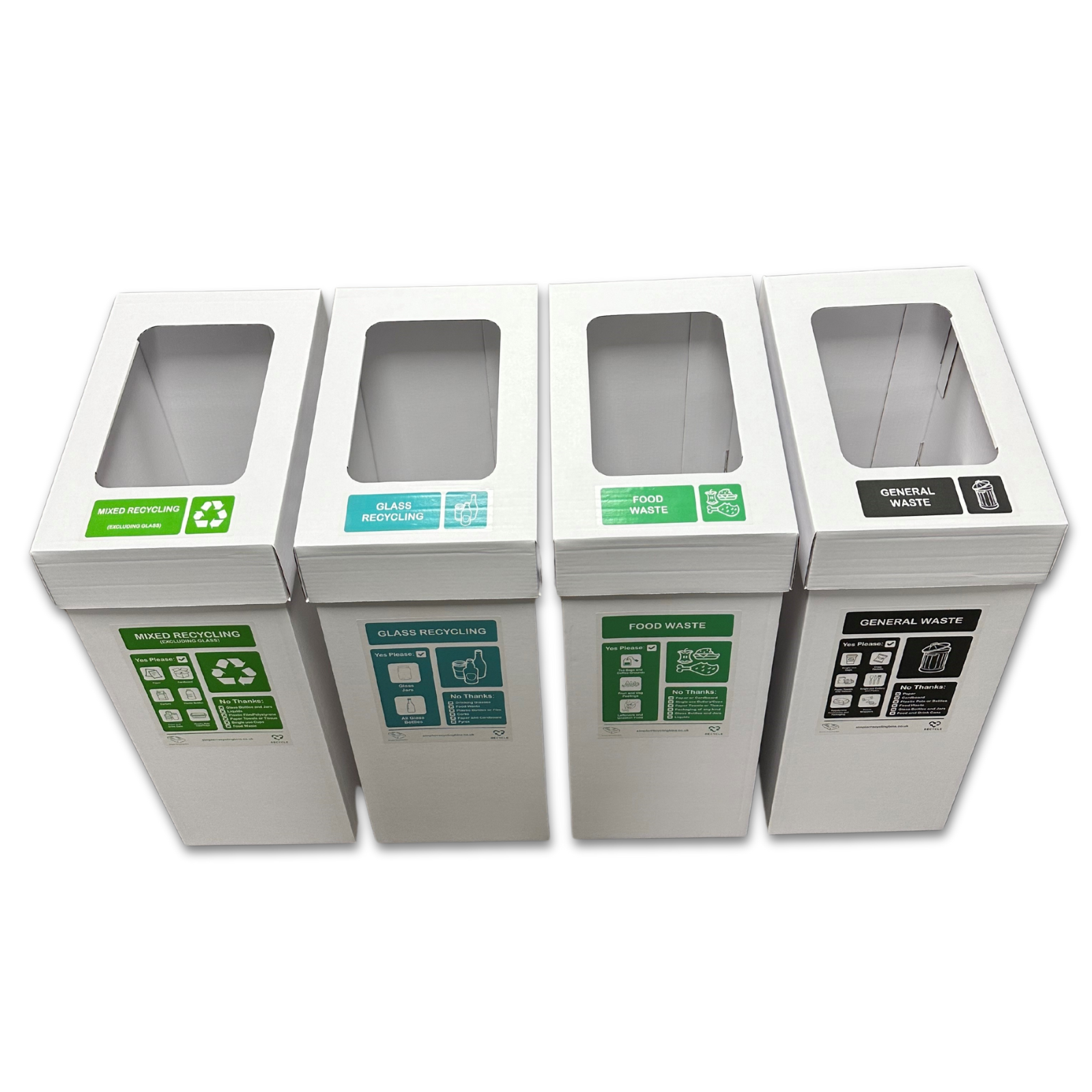 Corrugated Large Recycling Bin (Set of 4 Bins)