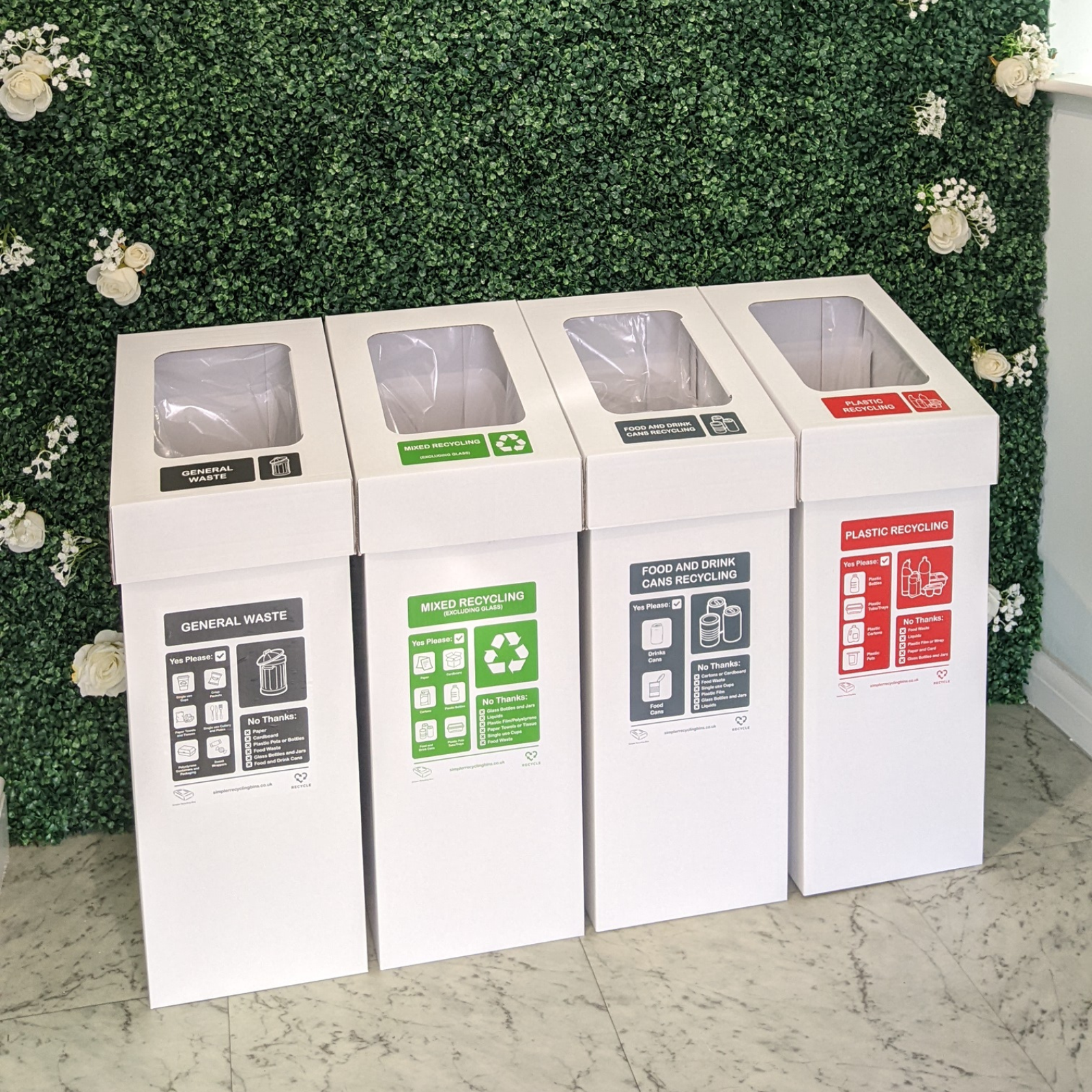 Correx® Large Recycling Bin (Set of 4 Bins)