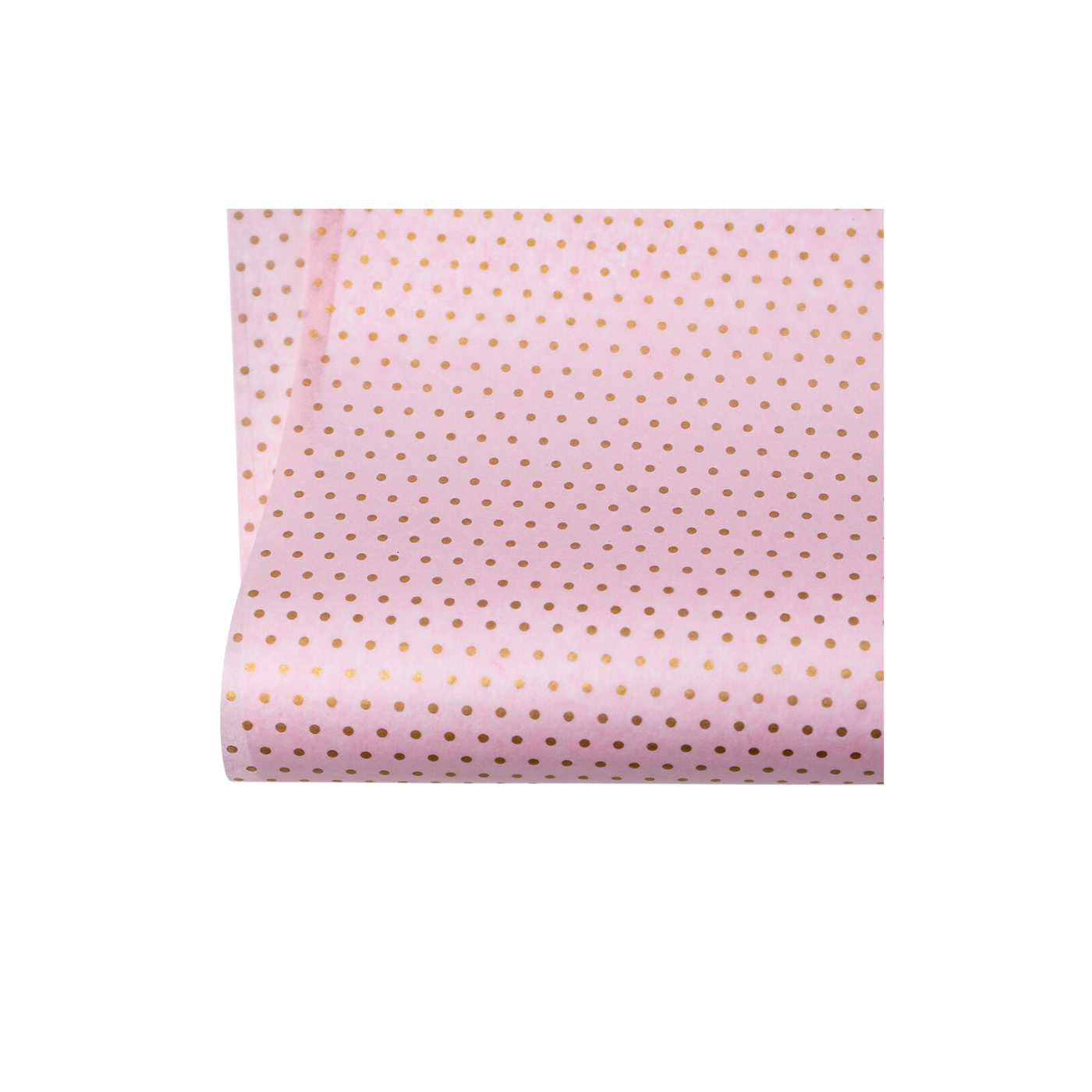 Polka Dot Gold on Pink Tissue Paper