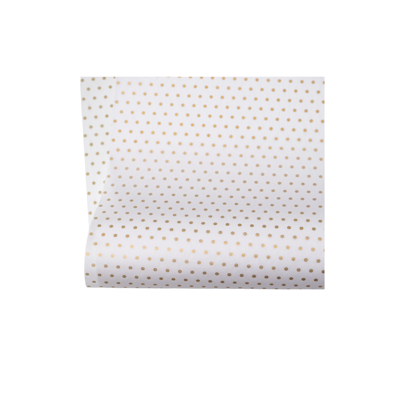 Polka Dot Gold on White Tissue Paper