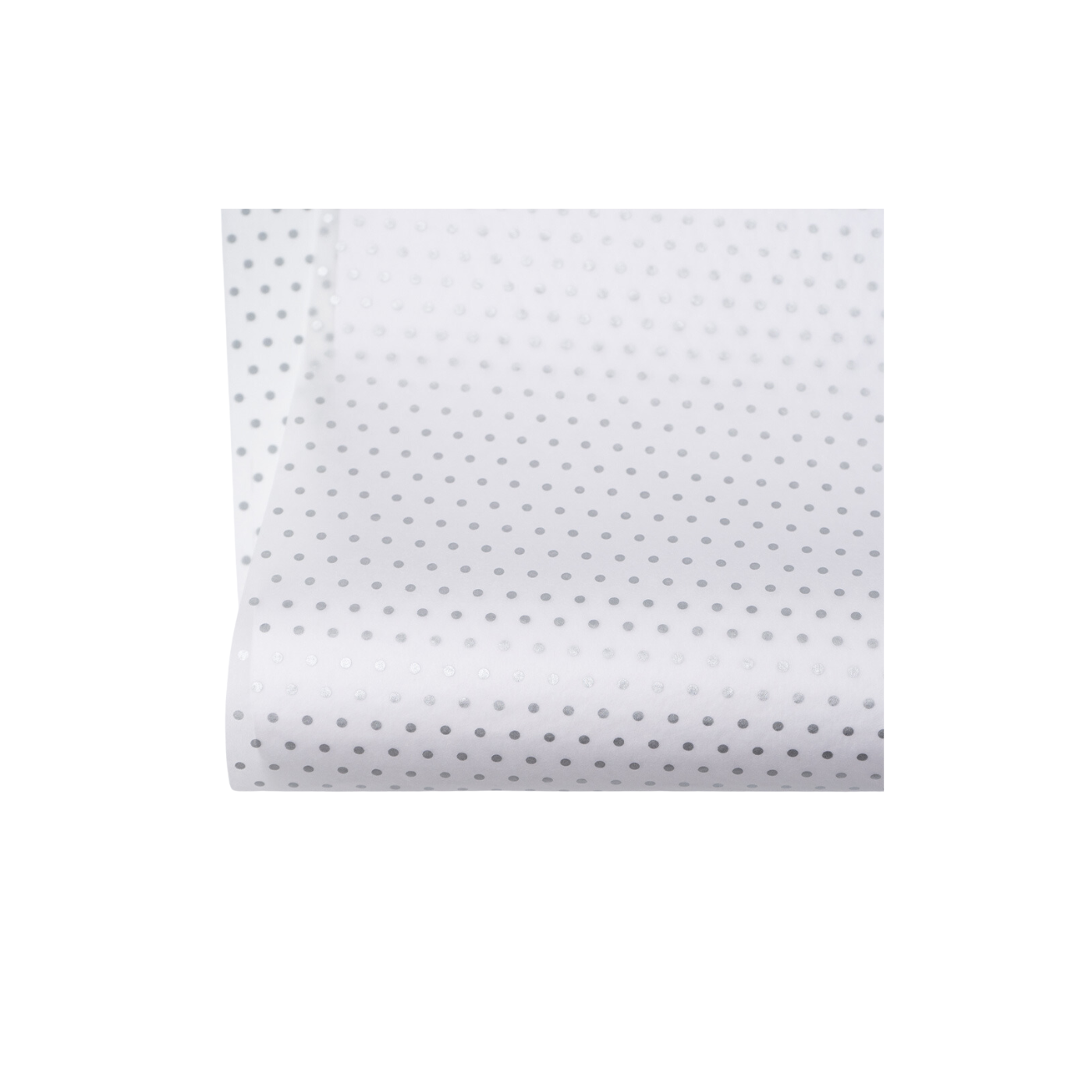 Polka Dot Silver on White Tissue Paper