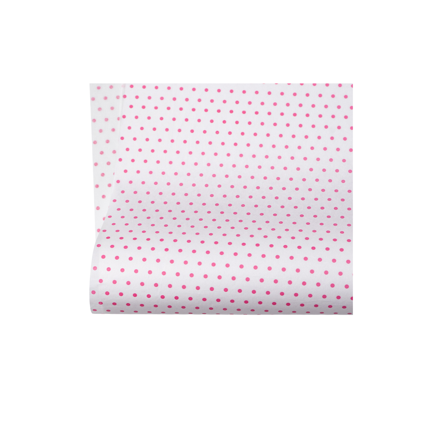 Polka Dot Pink on White Tissue Paper