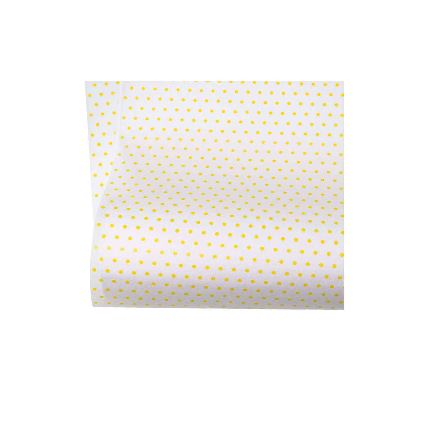 Polka Dot Yellow on White Tissue Paper