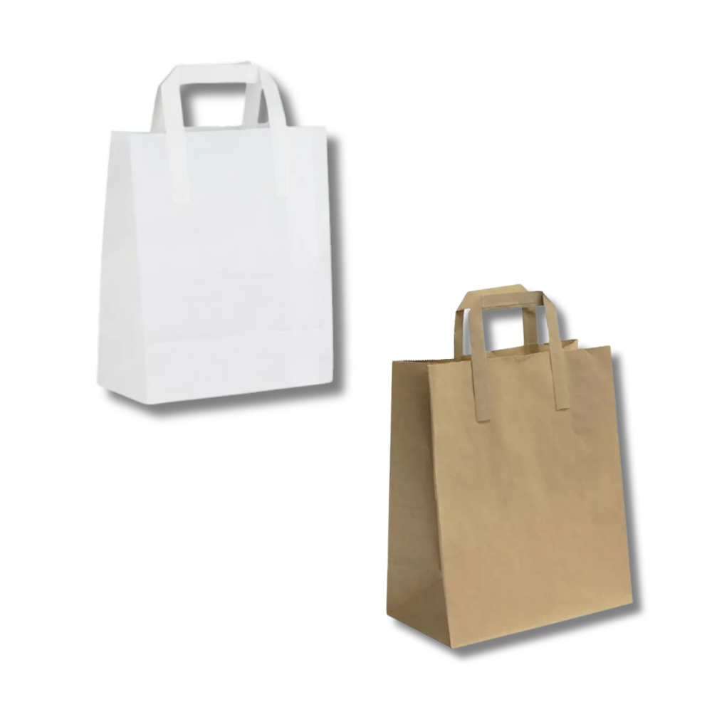 Paper SOS Flat Handle Carrier Bags