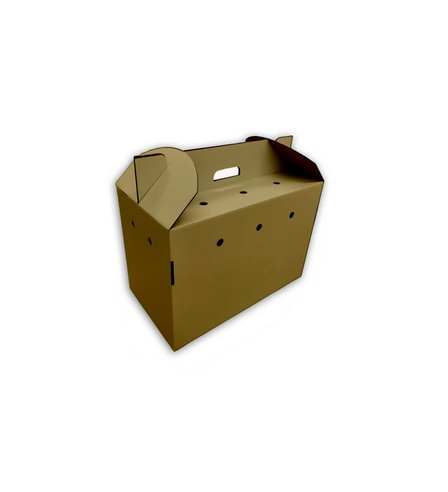 Brown Cardboard Pet Carrier | Carrying Case for Cats & Animals