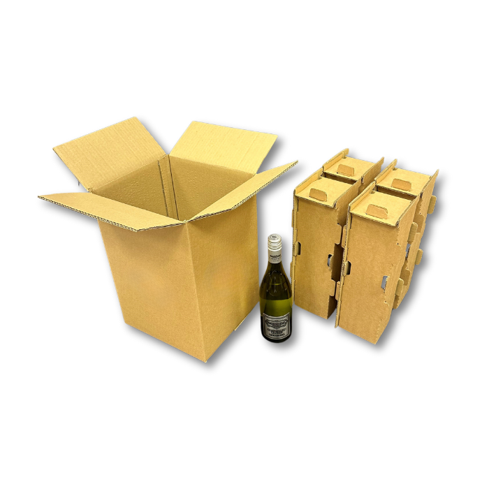 Plain Wine Bottle Shipping Boxes - Brown