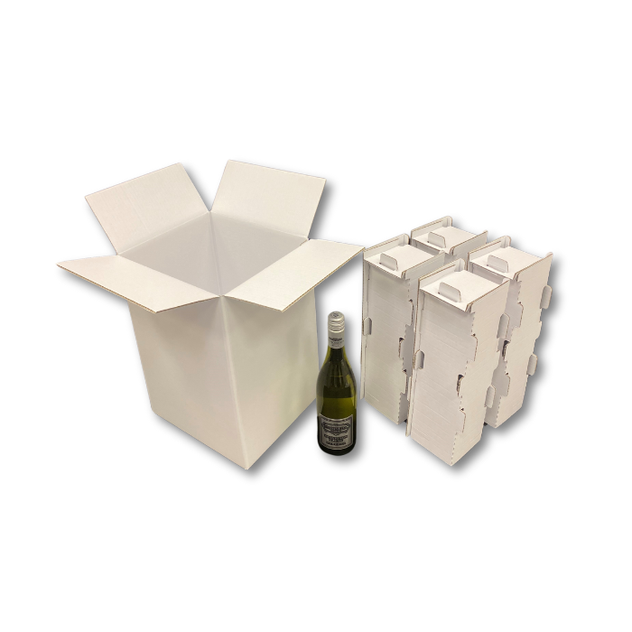 Plain Wine Bottle Shipping Boxes - White