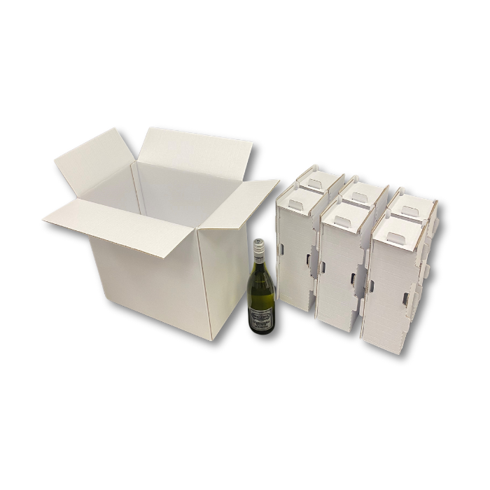 Plain Wine Bottle Shipping Boxes - White