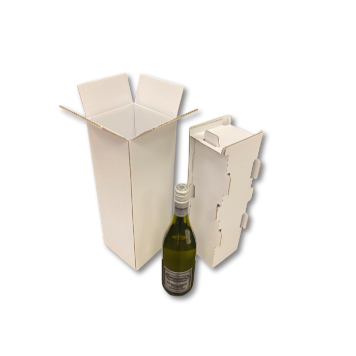 Plain Wine Bottle Shipping Boxes - White