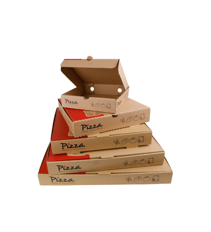 Pre-Printed pizza boxes.