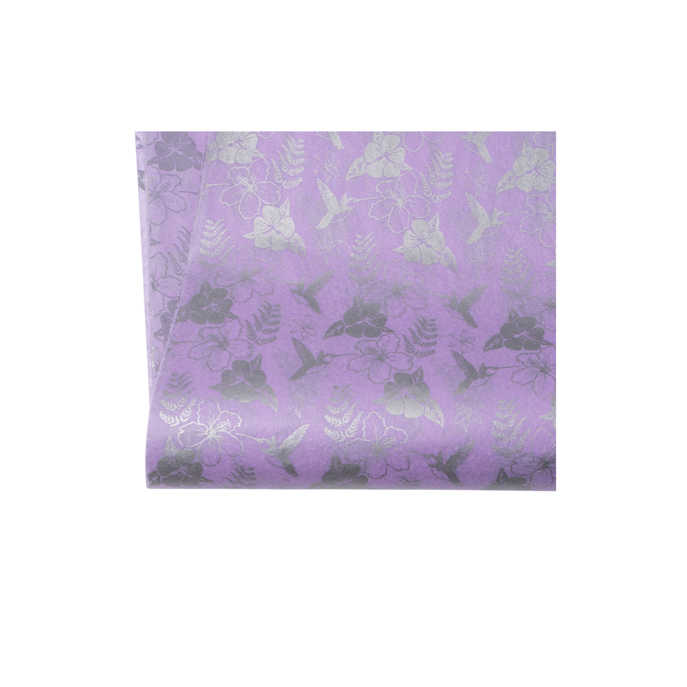 Hummingbird Silver on Lavender Tissue Paper