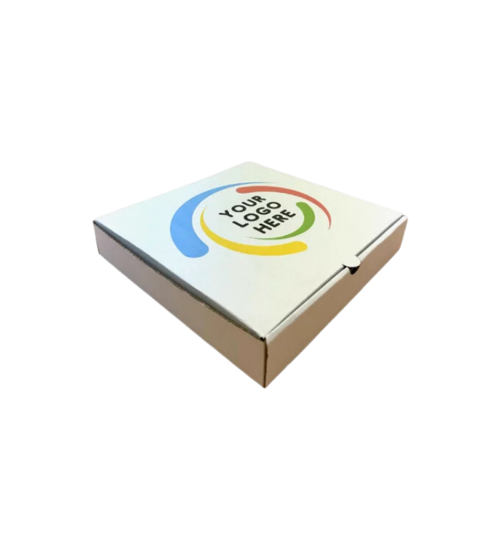 White Printed pizza boxes. With your logo here.
