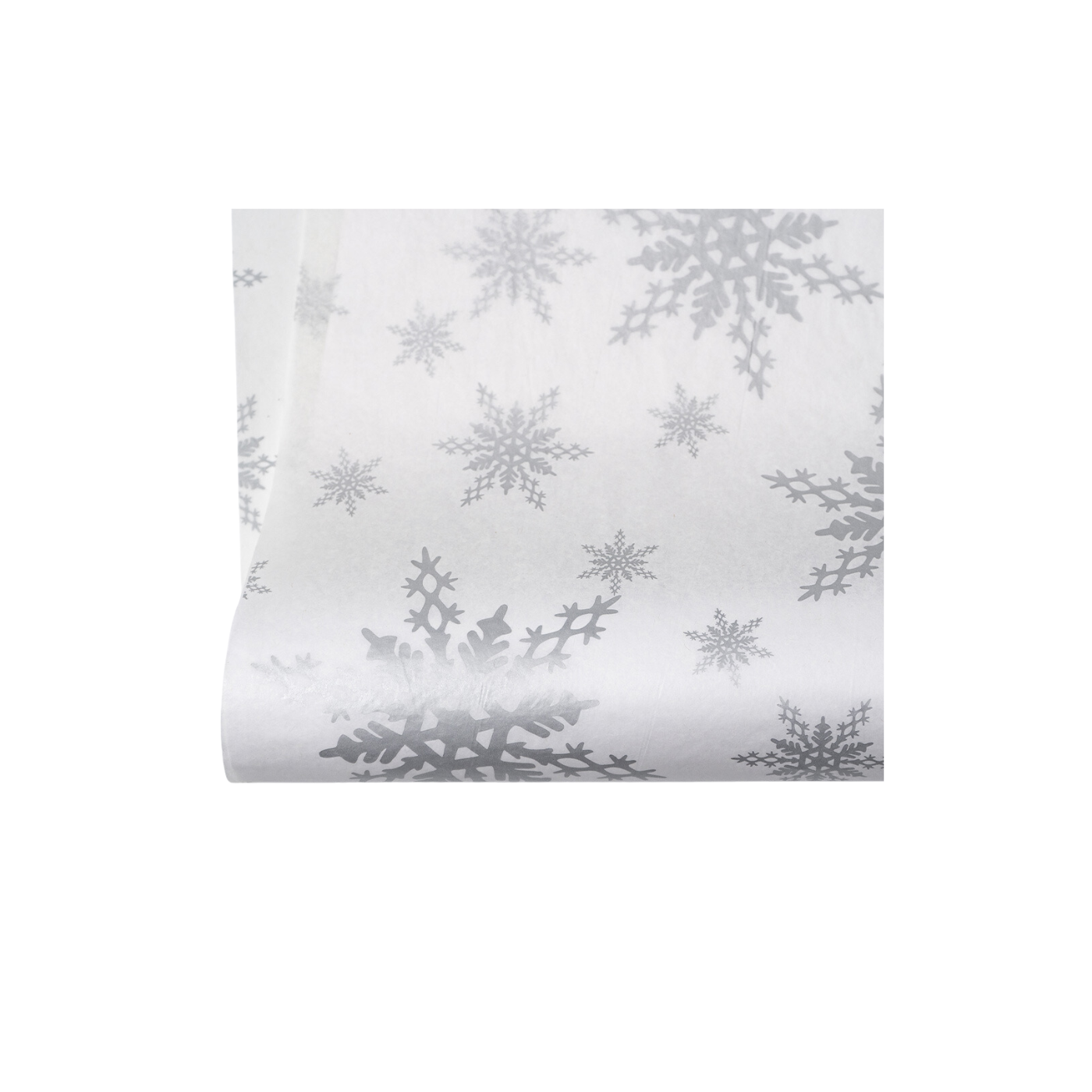 Snowflake Silver on White Tissue Paper