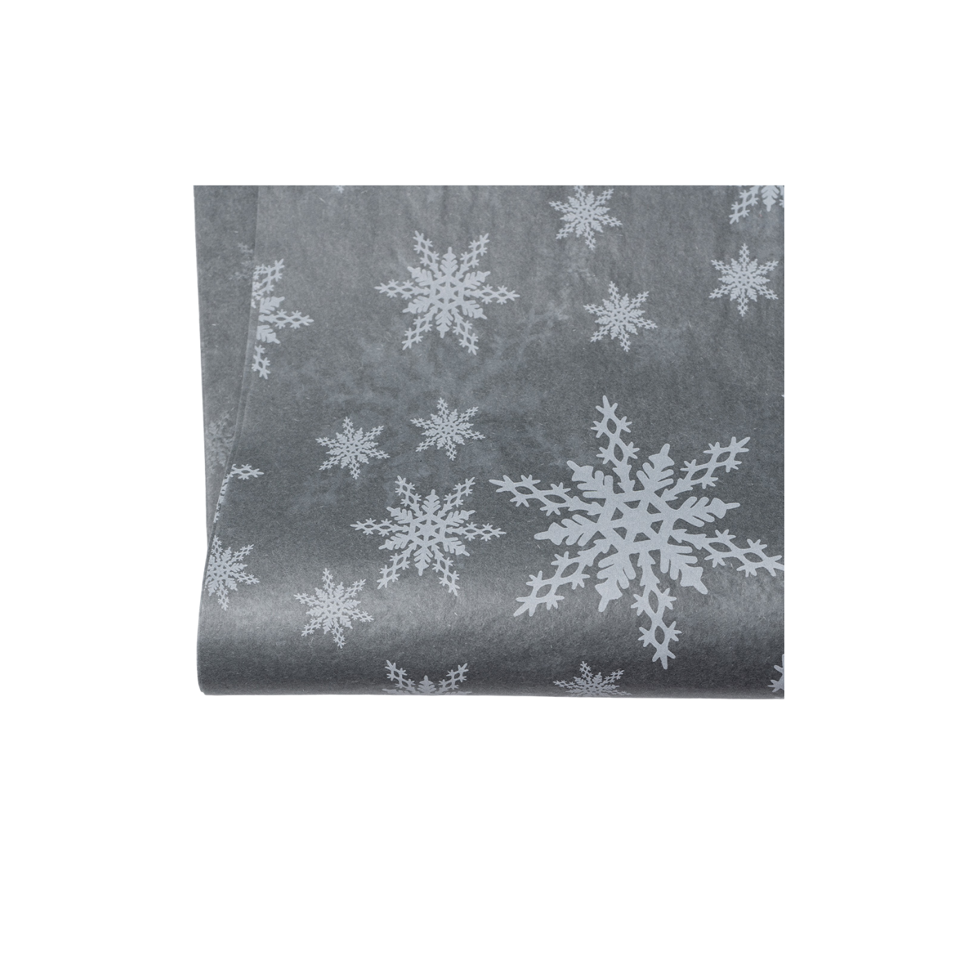 Snowflake White on Grey Tissue Paper