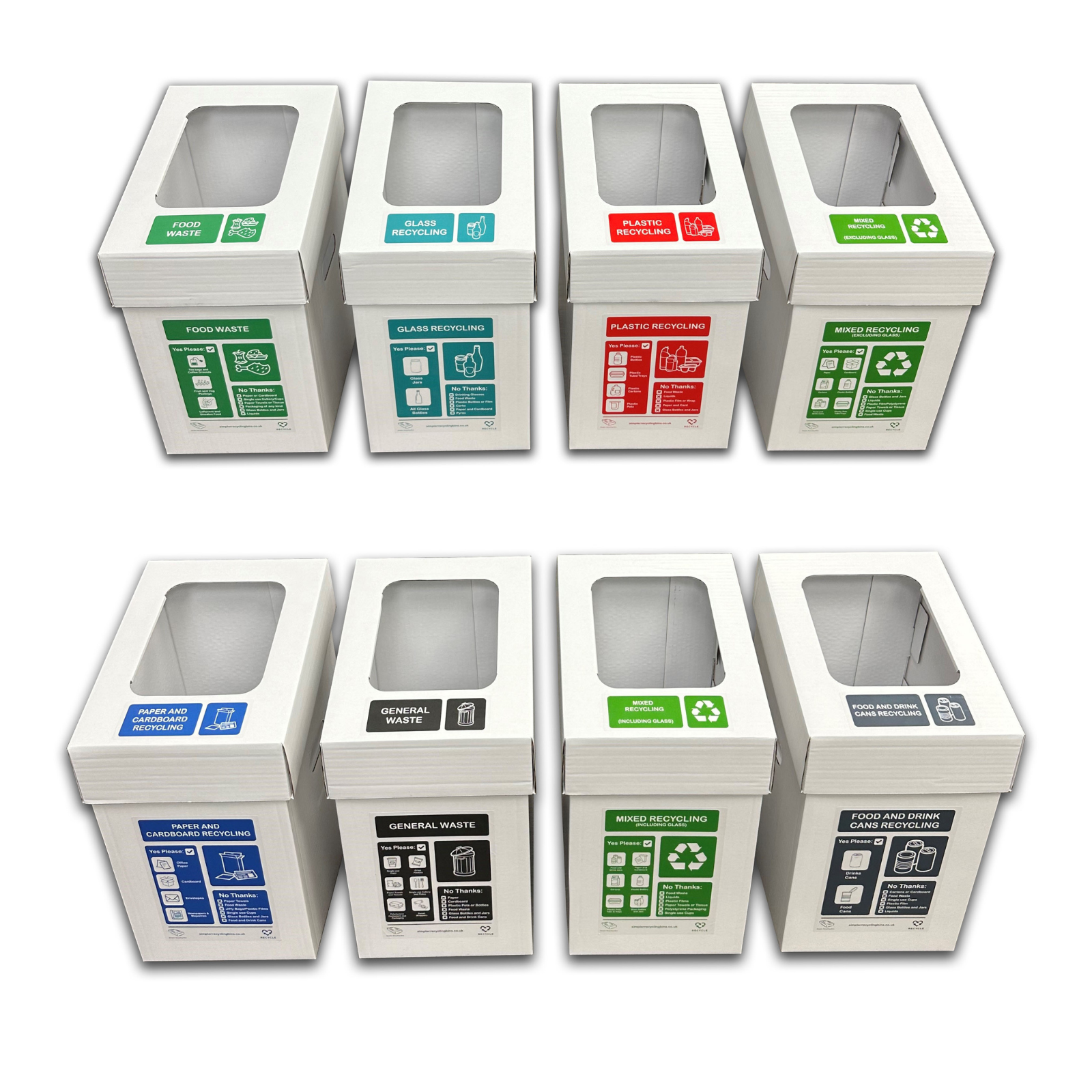 Corrugated Desk-side Recycling Bin (Set of 4 Bins)