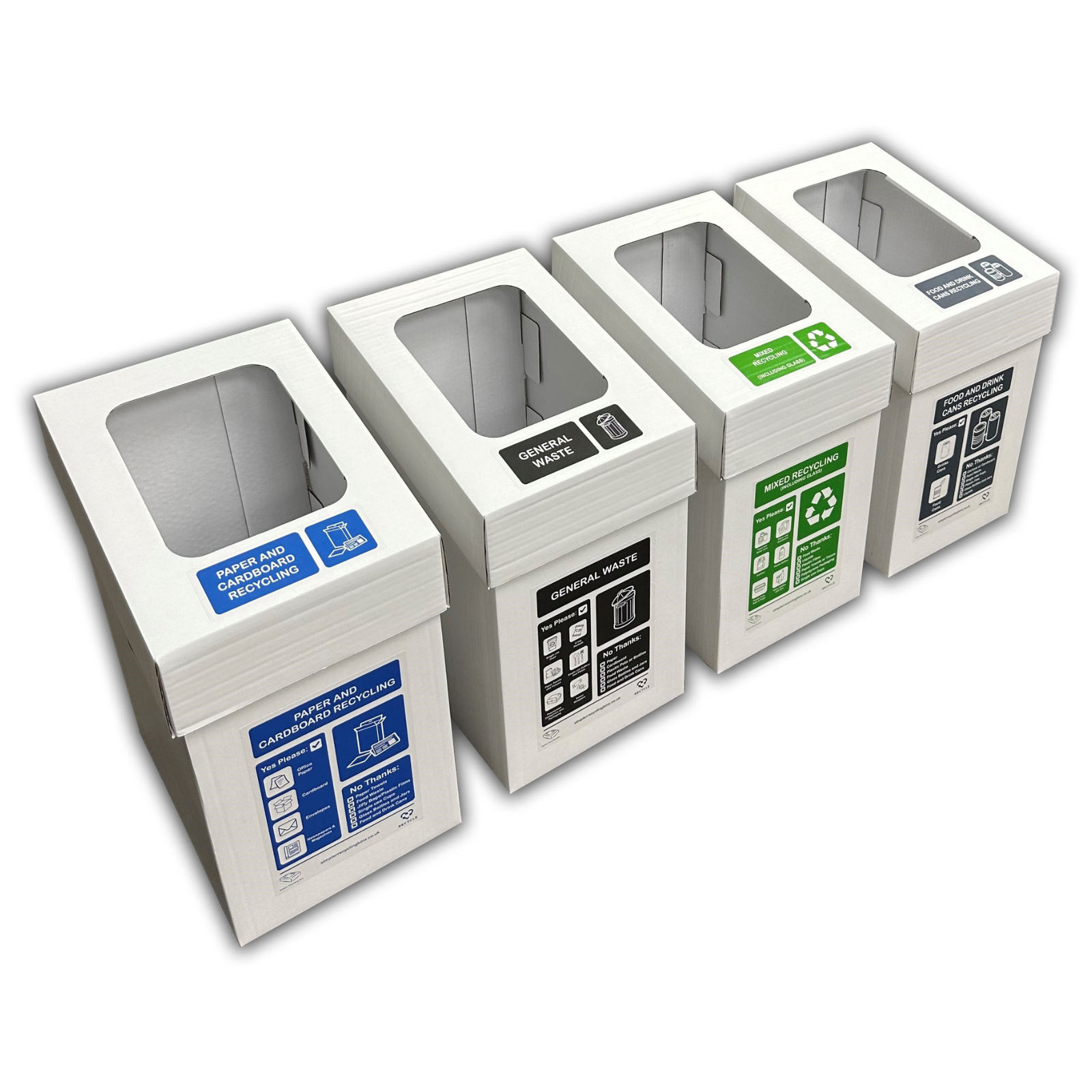 Corrugated Desk-side Recycling Bin (Set of 4 Bins)