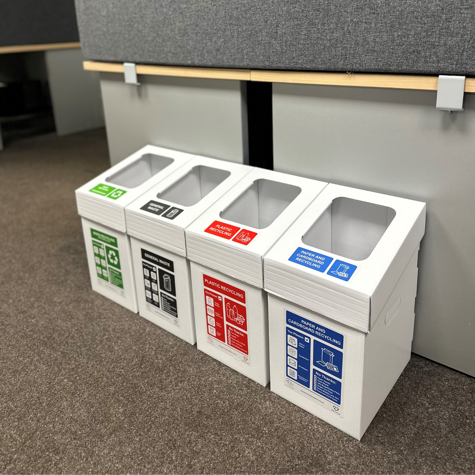Correx® Desk-side Recycling Bin (Set of 4 Bins)