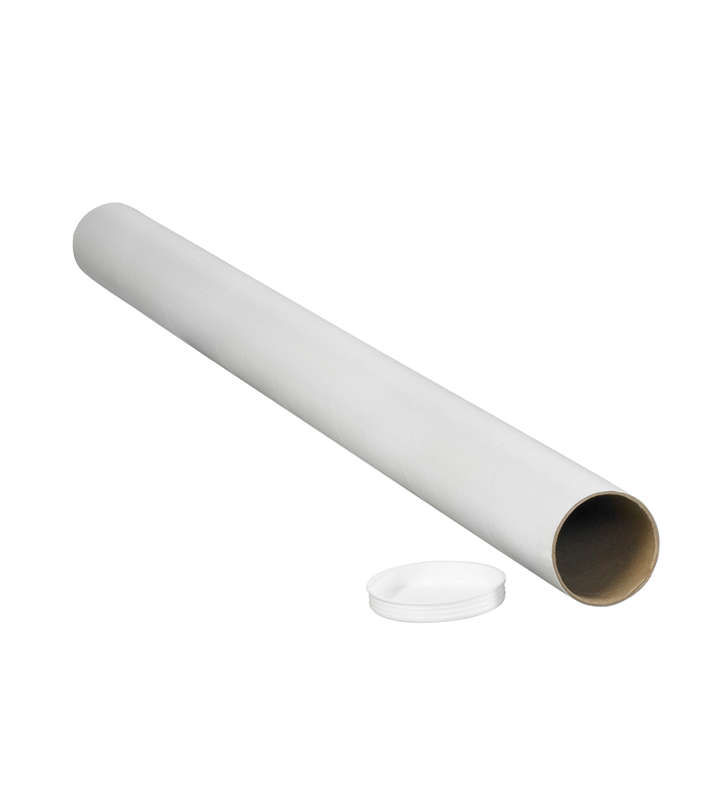 White postal mailing tubes 