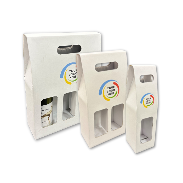 Custom Printed Wine Presentation Carriers - White